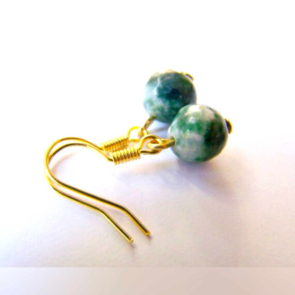 ⭐️5 for $25⭐️ “Fairytale” petite moss agate earrings - minimalist - dainty